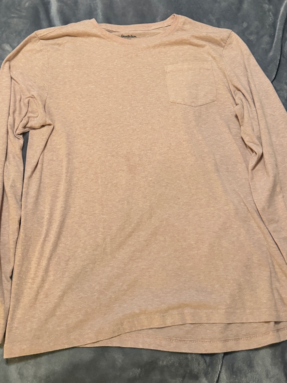 Goodfellow & Co Men's Large Blush Pink Long Sleeve Pocket T-Shirt